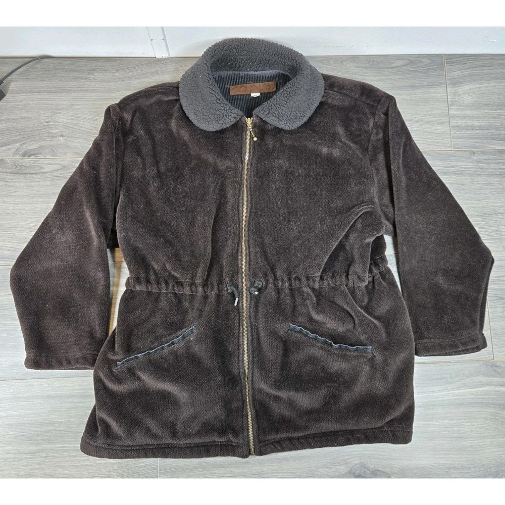 Dakini Coat Ladies Medium M Brown‎ Fuzzy Polartec Jacket Zippered